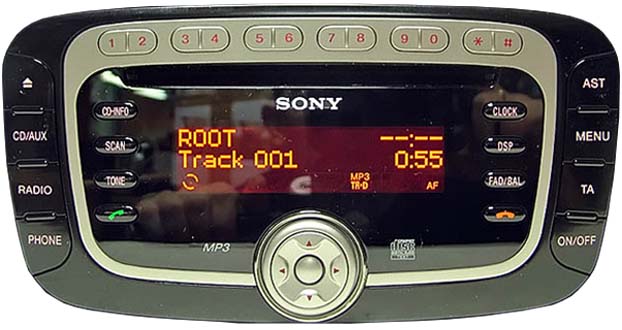 Ford Sony CD3XX radio 2008 - 2012